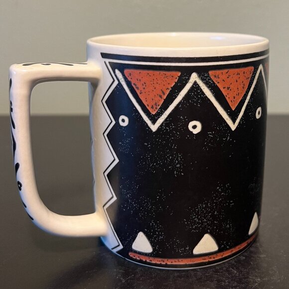 Vintage MIKASA Fashion Plate MOZAMBIQUE Pattern Tribal Art Mudcloth Ceramic Mug - Picture 3 of 10